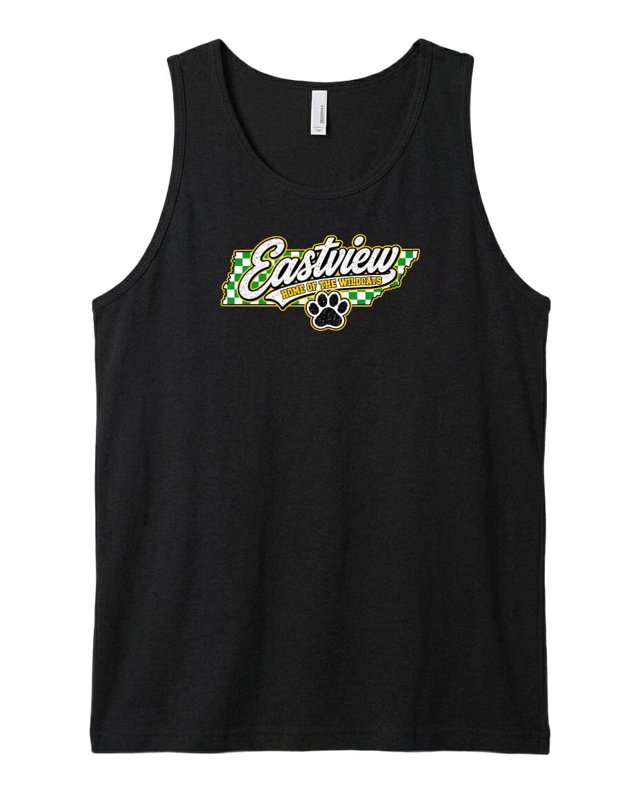 YOUTH Eastview Home of the Wildcats Chest Logo T Shirt | Hoodie | Long Sleeve | Sweatshirt | Crew Neck | Tank Top 1 Fiesta Doodle YL Tank Top Black waterproof vinyl sticker. dishwasher safe outdoor sticker.