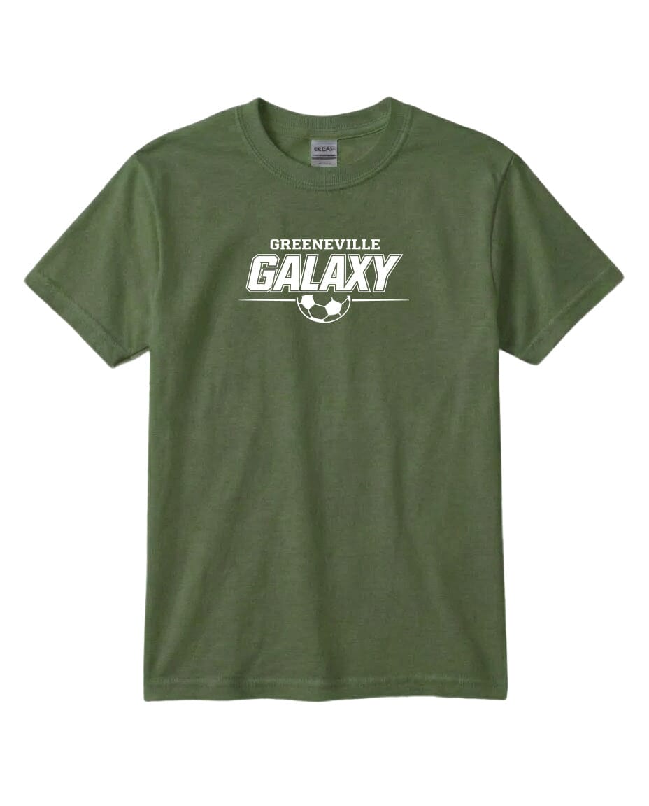 YOUTH Galaxy Basic Line Chest Logo T Shirt | Hoodie | Long Sleeve | Sweatshirt | Crew Neck | Tank Top Fiesta Doodle T Shirt YXS Military Green waterproof vinyl sticker. dishwasher safe outdoor sticker.