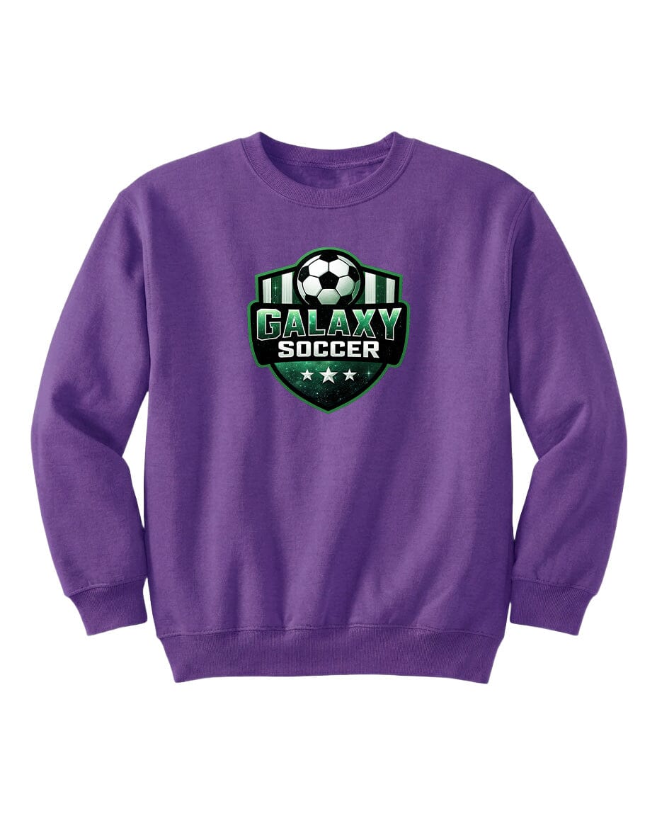 Youth Glittery Galaxy Crest Soccer Chest Logo T Shirt | Hoodie | Long Sleeve | Sweatshirt | Crew Neck | Tank Top Fiesta Doodle waterproof vinyl sticker. dishwasher safe outdoor sticker.
