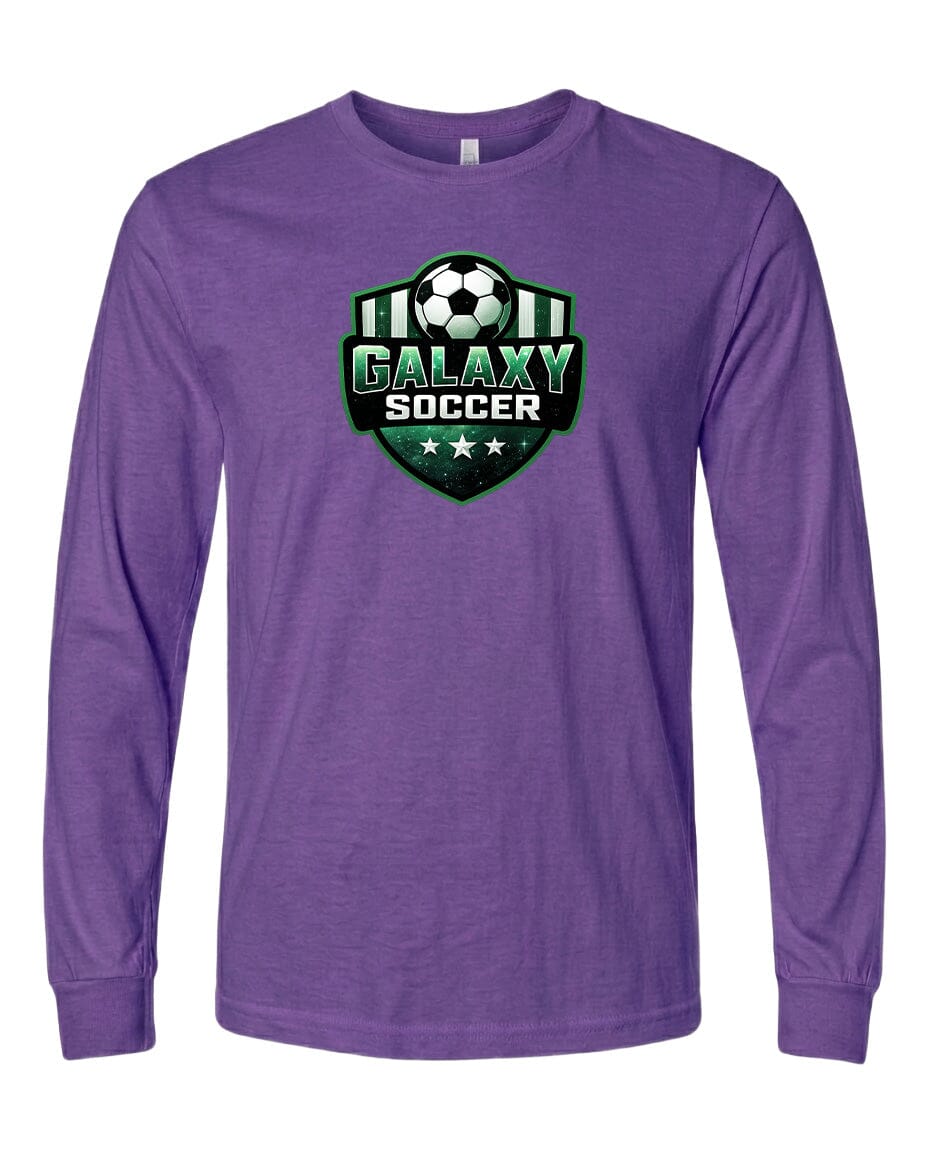Youth Glittery Galaxy Crest Soccer Chest Logo T Shirt | Hoodie | Long Sleeve | Sweatshirt | Crew Neck | Tank Top Fiesta Doodle waterproof vinyl sticker. dishwasher safe outdoor sticker.