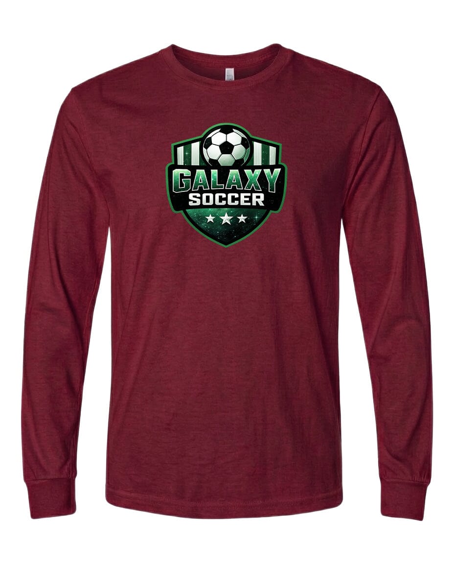 Youth Glittery Galaxy Crest Soccer Chest Logo T Shirt | Hoodie | Long Sleeve | Sweatshirt | Crew Neck | Tank Top Fiesta Doodle waterproof vinyl sticker. dishwasher safe outdoor sticker.