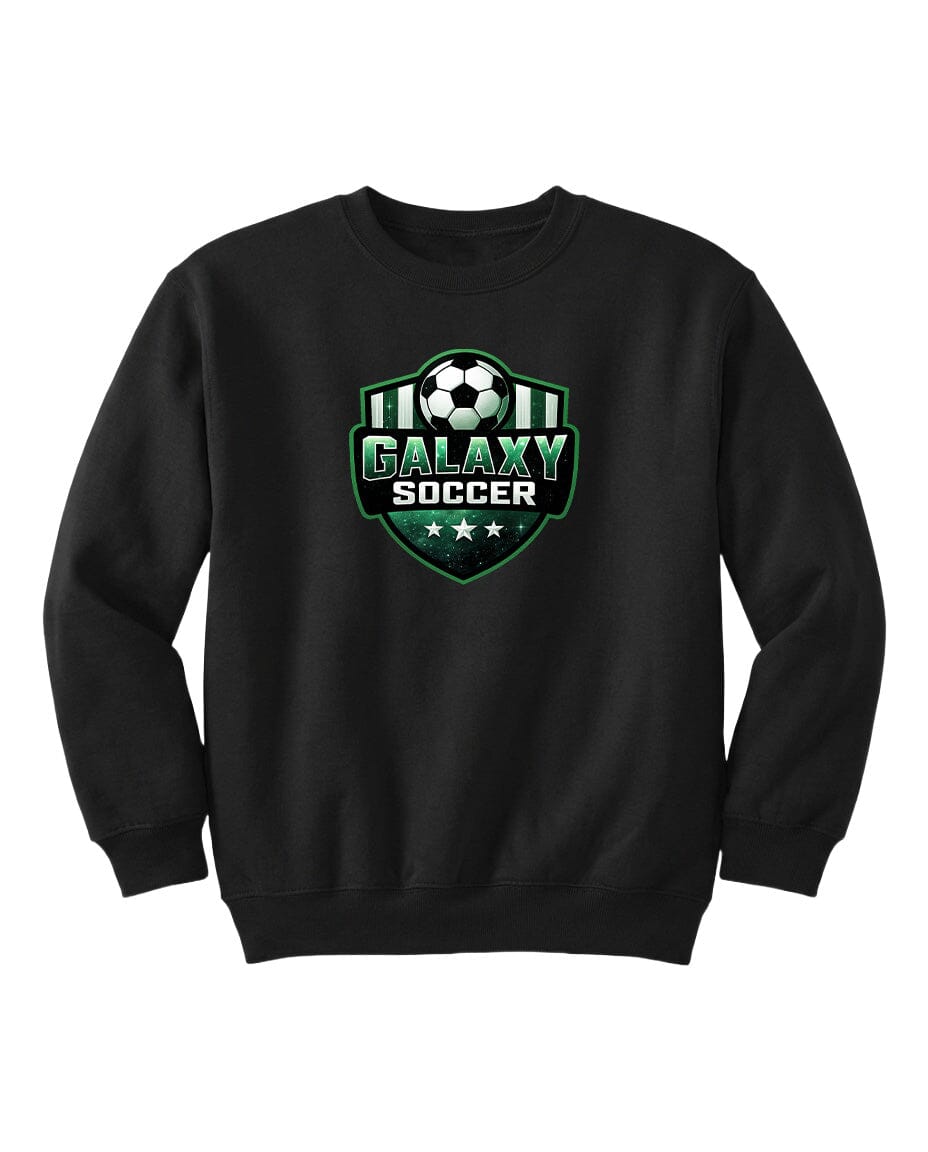 Youth Glittery Galaxy Crest Soccer Chest Logo T Shirt | Hoodie | Long Sleeve | Sweatshirt | Crew Neck | Tank Top Fiesta Doodle waterproof vinyl sticker. dishwasher safe outdoor sticker.