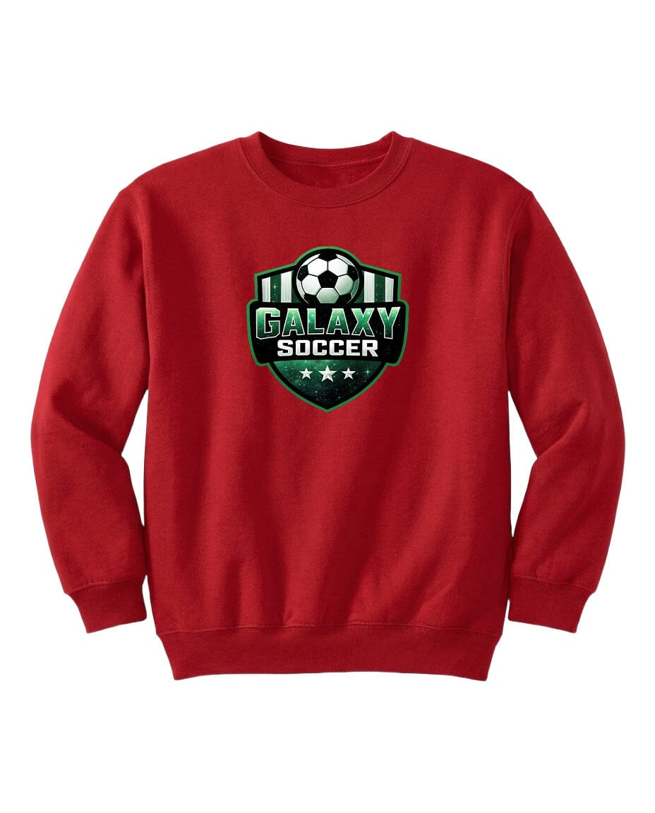 Youth Glittery Galaxy Crest Soccer Chest Logo T Shirt | Hoodie | Long Sleeve | Sweatshirt | Crew Neck | Tank Top Fiesta Doodle waterproof vinyl sticker. dishwasher safe outdoor sticker.