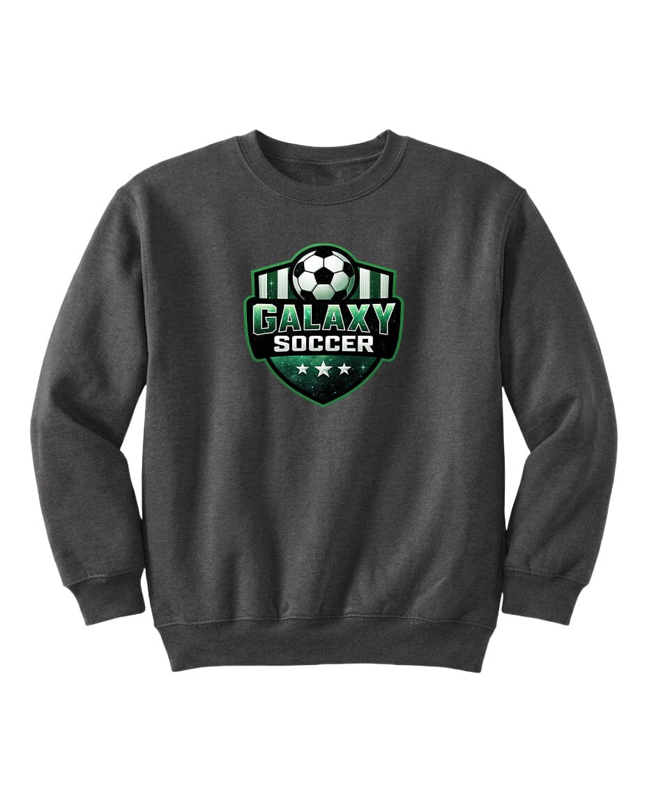 Youth Glittery Galaxy Crest Soccer Chest Logo T Shirt | Hoodie | Long Sleeve | Sweatshirt | Crew Neck | Tank Top Fiesta Doodle waterproof vinyl sticker. dishwasher safe outdoor sticker.