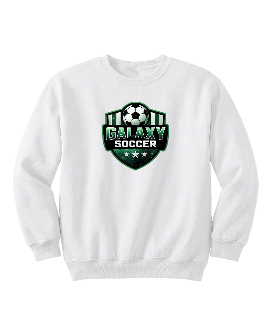 Youth Glittery Galaxy Crest Soccer Chest Logo T Shirt | Hoodie | Long Sleeve | Sweatshirt | Crew Neck | Tank Top Fiesta Doodle waterproof vinyl sticker. dishwasher safe outdoor sticker.
