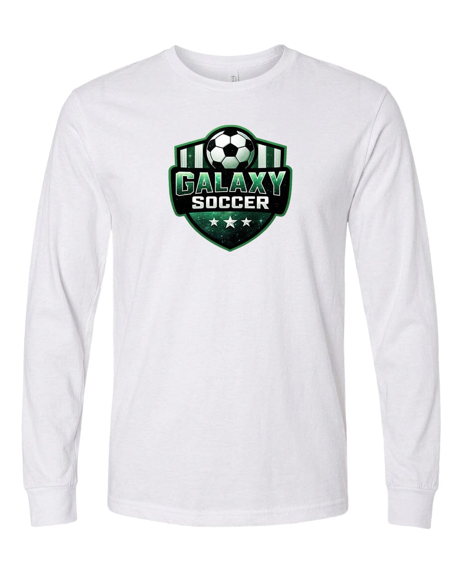 Youth Glittery Galaxy Crest Soccer Chest Logo T Shirt | Hoodie | Long Sleeve | Sweatshirt | Crew Neck | Tank Top Fiesta Doodle waterproof vinyl sticker. dishwasher safe outdoor sticker.