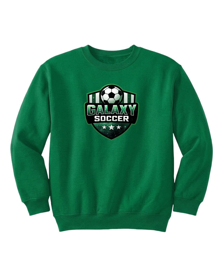 Youth Glittery Galaxy Crest Soccer Chest Logo T Shirt | Hoodie | Long Sleeve | Sweatshirt | Crew Neck | Tank Top Fiesta Doodle waterproof vinyl sticker. dishwasher safe outdoor sticker.