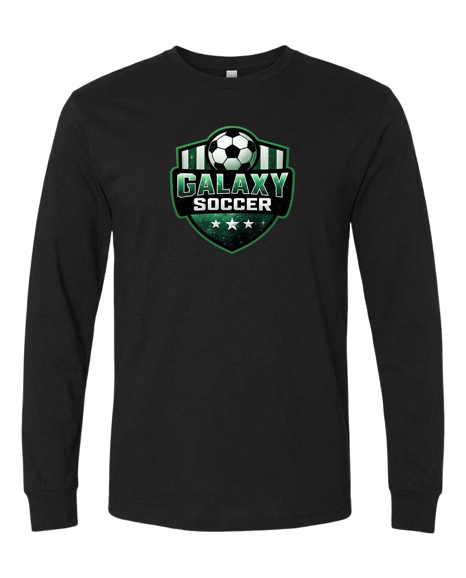 Youth Glittery Galaxy Crest Soccer Chest Logo T Shirt | Hoodie | Long Sleeve | Sweatshirt | Crew Neck | Tank Top Fiesta Doodle waterproof vinyl sticker. dishwasher safe outdoor sticker.