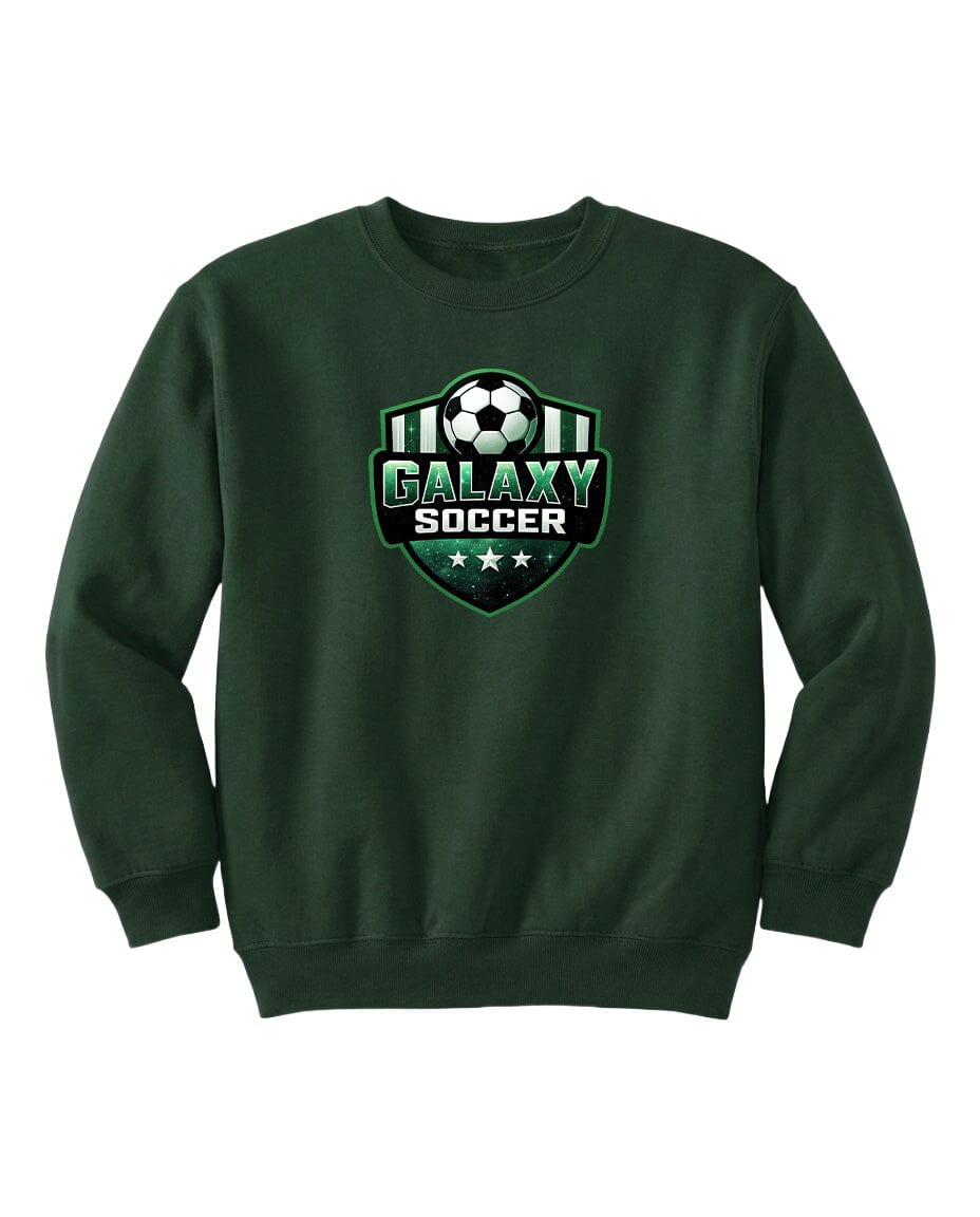 Youth Glittery Galaxy Crest Soccer Chest Logo T Shirt | Hoodie | Long Sleeve | Sweatshirt | Crew Neck | Tank Top Fiesta Doodle waterproof vinyl sticker. dishwasher safe outdoor sticker.