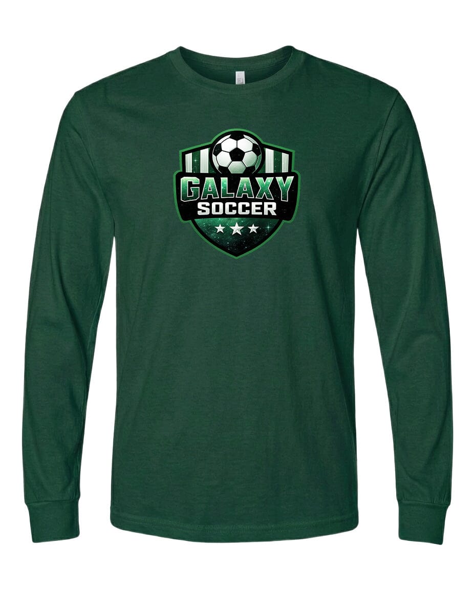 Youth Glittery Galaxy Crest Soccer Chest Logo T Shirt | Hoodie | Long Sleeve | Sweatshirt | Crew Neck | Tank Top Fiesta Doodle waterproof vinyl sticker. dishwasher safe outdoor sticker.