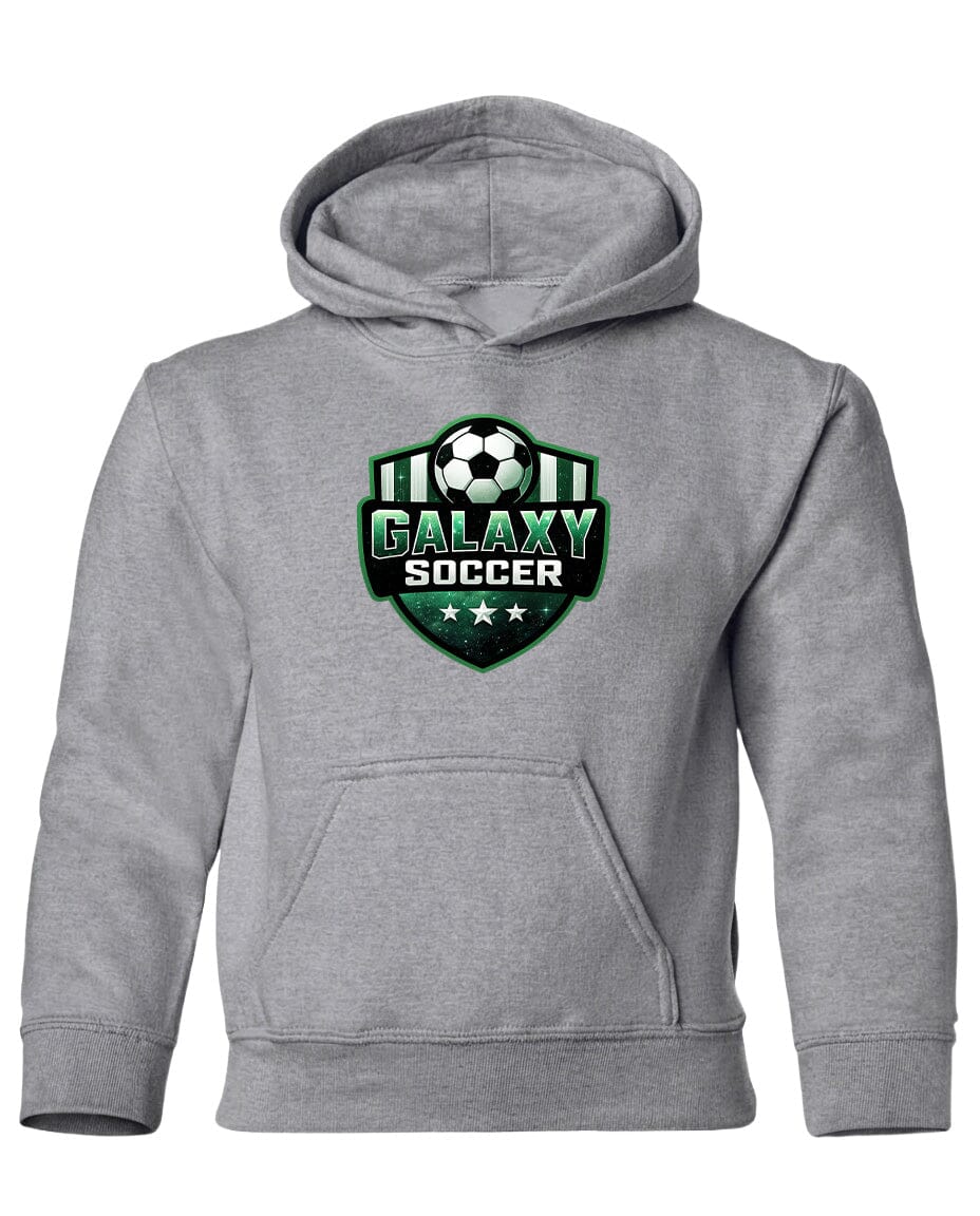 Youth Glittery Galaxy Crest Soccer Chest Logo T Shirt | Hoodie | Long Sleeve | Sweatshirt | Crew Neck | Tank Top Fiesta Doodle Heavyweight Hoodie YXS Sport Gray waterproof vinyl sticker. dishwasher safe outdoor sticker.