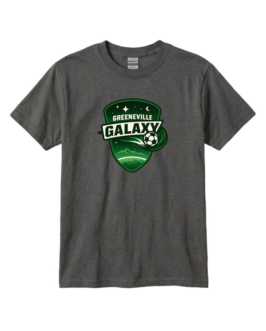 YOUTH Green Galaxy Chest Logo T Shirt | Hoodie | Long Sleeve | Sweatshirt | Crew Neck | Tank Top Fiesta Doodle T Shirt YXS Charcoal waterproof vinyl sticker. dishwasher safe outdoor sticker.