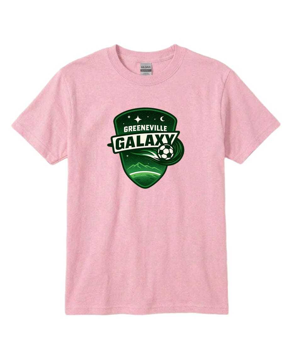 YOUTH Green Galaxy Chest Logo T Shirt | Hoodie | Long Sleeve | Sweatshirt | Crew Neck | Tank Top Fiesta Doodle T Shirt YXS Light Pink waterproof vinyl sticker. dishwasher safe outdoor sticker.