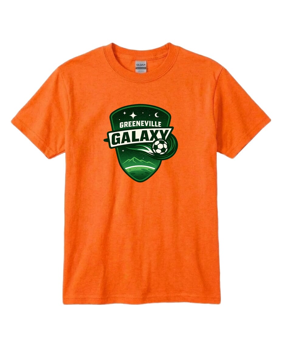 YOUTH Green Galaxy Chest Logo T Shirt | Hoodie | Long Sleeve | Sweatshirt | Crew Neck | Tank Top Fiesta Doodle T Shirt YXS Orange waterproof vinyl sticker. dishwasher safe outdoor sticker.