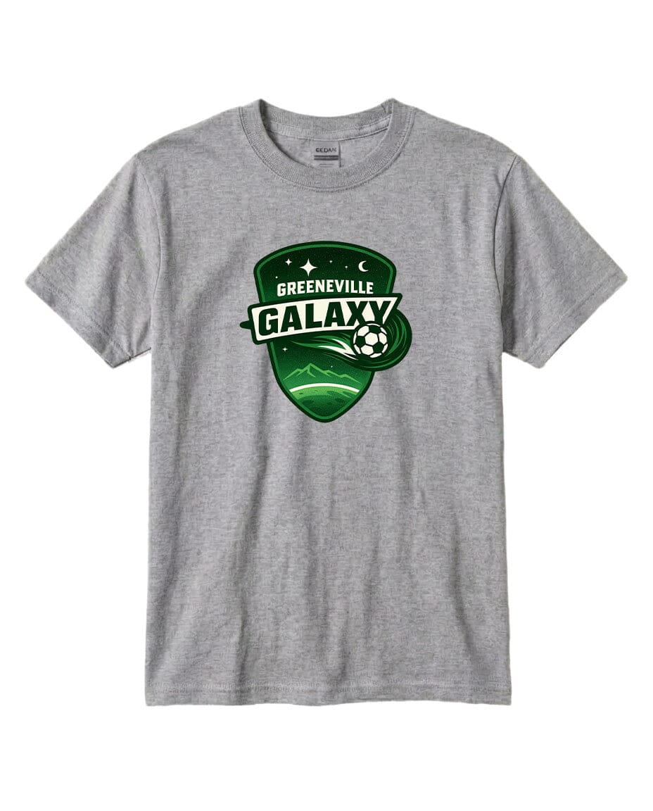 YOUTH Green Galaxy Chest Logo T Shirt | Hoodie | Long Sleeve | Sweatshirt | Crew Neck | Tank Top Fiesta Doodle T Shirt YXS Sport Gray waterproof vinyl sticker. dishwasher safe outdoor sticker.