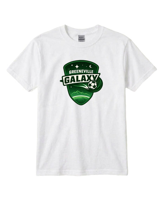 YOUTH Green Galaxy Chest Logo T Shirt | Hoodie | Long Sleeve | Sweatshirt | Crew Neck | Tank Top Fiesta Doodle T Shirt YXS White waterproof vinyl sticker. dishwasher safe outdoor sticker.