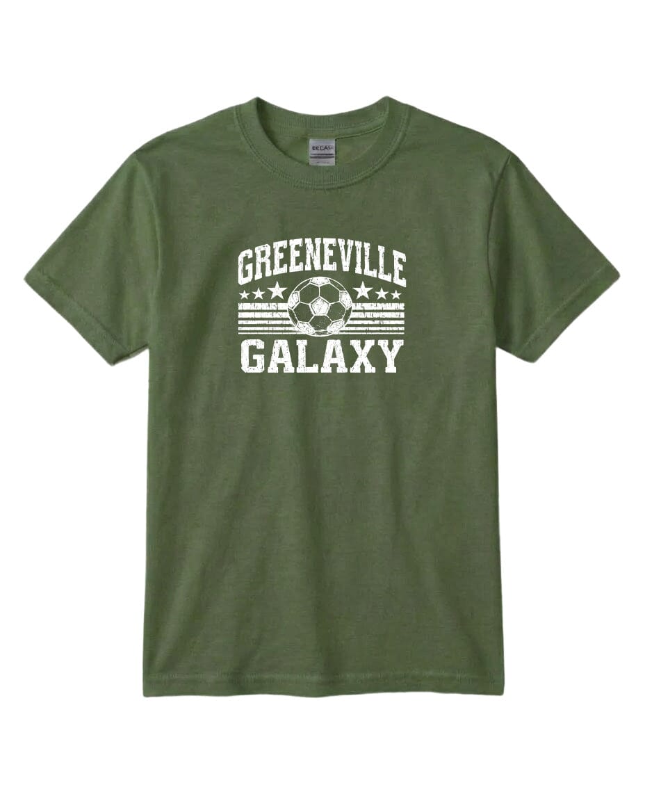 YOUTH Greeneville Galaxy Ball Chest Logo T Shirt | Hoodie | Long Sleeve | Sweatshirt | Crew Neck | Tank Top Fiesta Doodle waterproof vinyl sticker. dishwasher safe outdoor sticker.