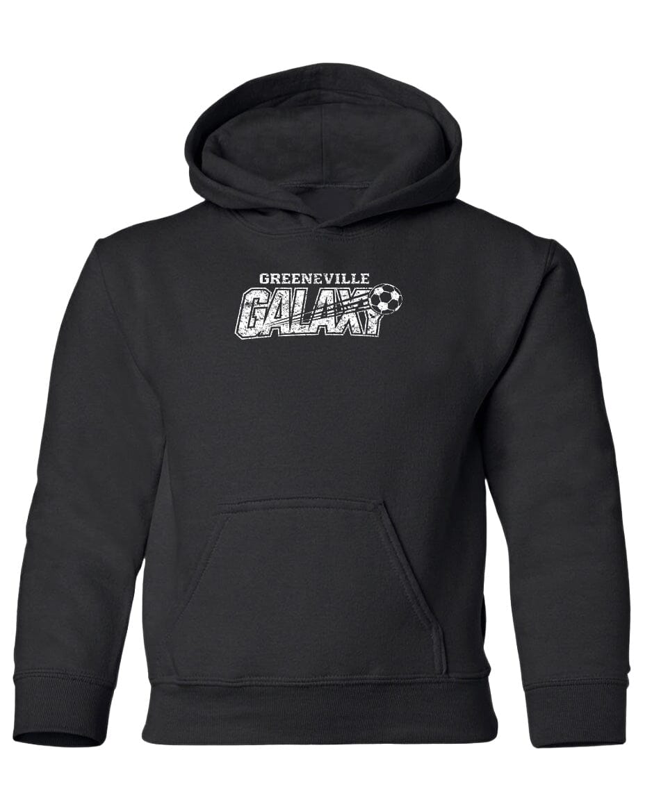 YOUTH Greeneville Galaxy Distressed Chest Logo T Shirt | Hoodie | Long Sleeve | Sweatshirt | Crew Neck | Tank Top Fiesta Doodle Heavyweight Hoodie YXS Black waterproof vinyl sticker. dishwasher safe outdoor sticker.