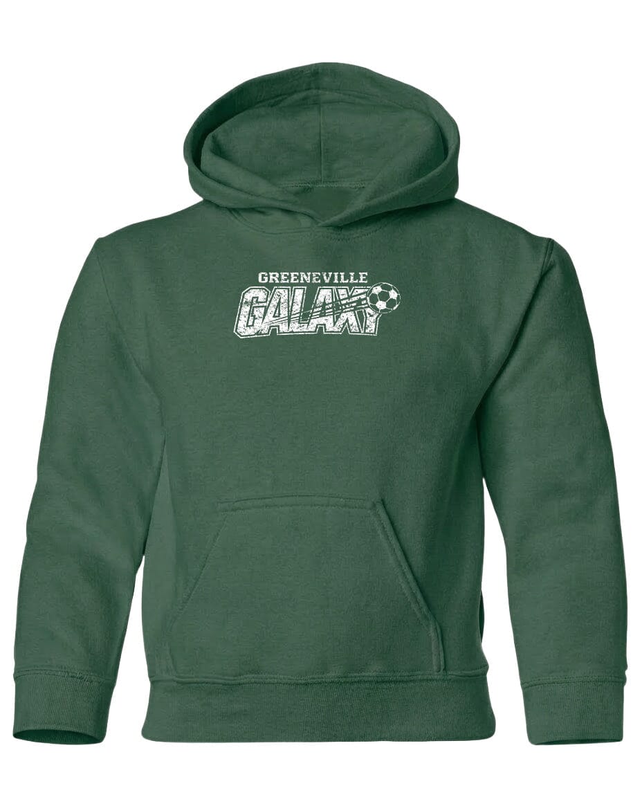YOUTH Greeneville Galaxy Distressed Chest Logo T Shirt | Hoodie | Long Sleeve | Sweatshirt | Crew Neck | Tank Top Fiesta Doodle Heavyweight Hoodie YXS Forest Green waterproof vinyl sticker. dishwasher safe outdoor sticker.