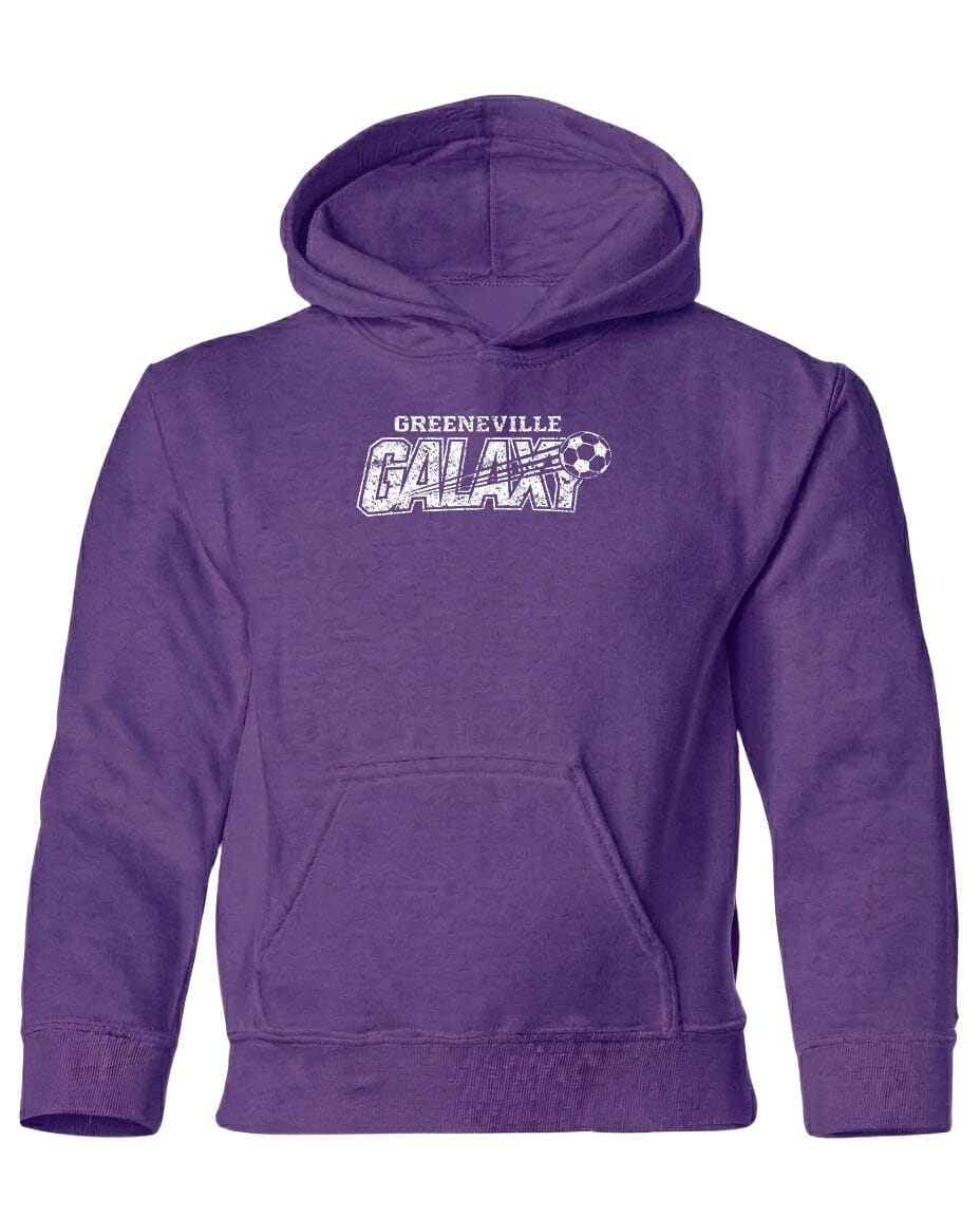 YOUTH Greeneville Galaxy Distressed Chest Logo T Shirt | Hoodie | Long Sleeve | Sweatshirt | Crew Neck | Tank Top Fiesta Doodle Heavyweight Hoodie YXS Purple waterproof vinyl sticker. dishwasher safe outdoor sticker.