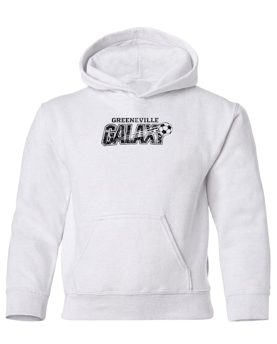 YOUTH Greeneville Galaxy Distressed Chest Logo T Shirt | Hoodie | Long Sleeve | Sweatshirt | Crew Neck | Tank Top Fiesta Doodle Heavyweight Hoodie YXS White waterproof vinyl sticker. dishwasher safe outdoor sticker.