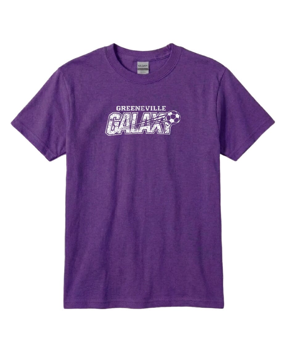 YOUTH Greeneville Galaxy Distressed Chest Logo T Shirt | Hoodie | Long Sleeve | Sweatshirt | Crew Neck | Tank Top Fiesta Doodle T Shirt YXS Purple waterproof vinyl sticker. dishwasher safe outdoor sticker.