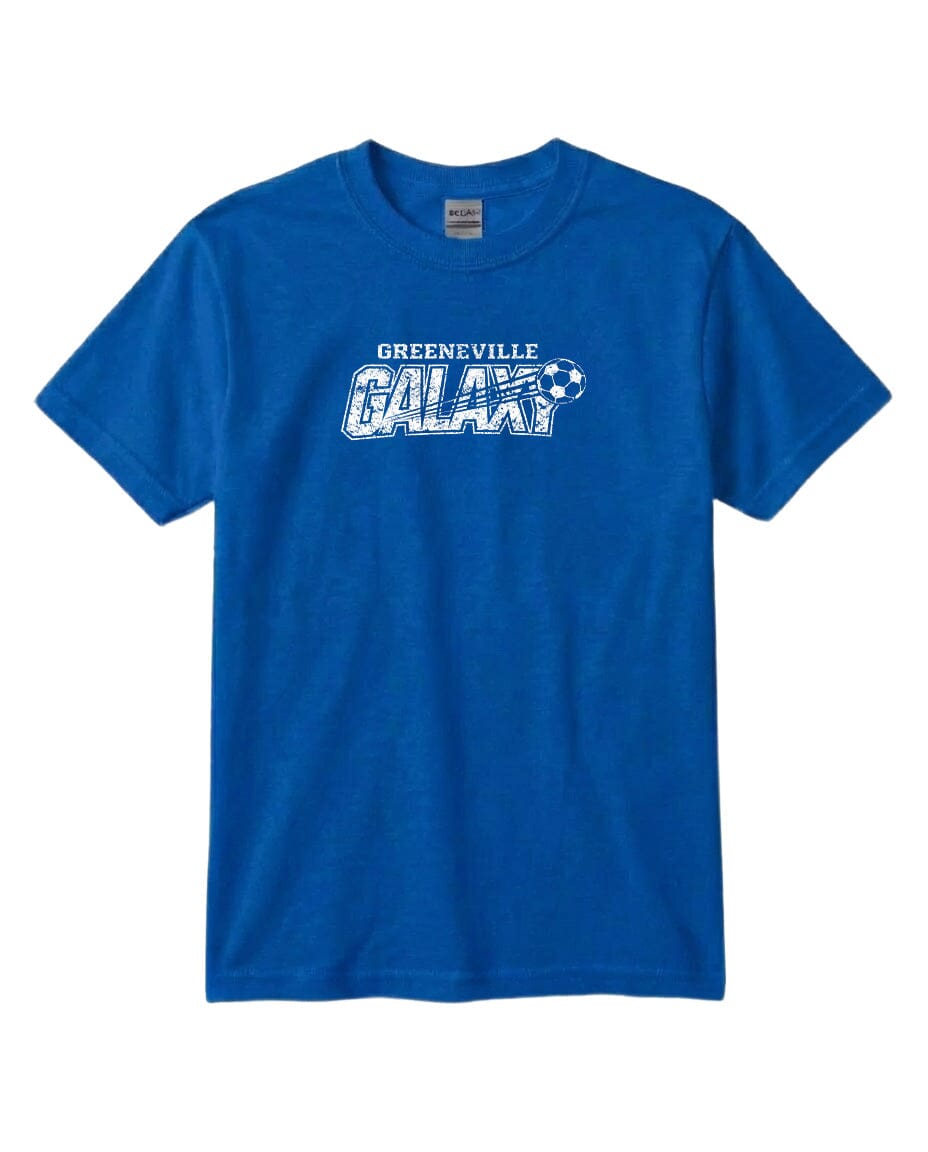 YOUTH Greeneville Galaxy Distressed Chest Logo T Shirt | Hoodie | Long Sleeve | Sweatshirt | Crew Neck | Tank Top Fiesta Doodle T Shirt YXS Royal Blue waterproof vinyl sticker. dishwasher safe outdoor sticker.