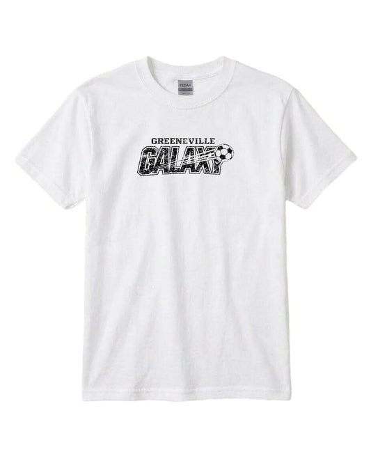 YOUTH Greeneville Galaxy Distressed Chest Logo T Shirt | Hoodie | Long Sleeve | Sweatshirt | Crew Neck | Tank Top Fiesta Doodle T Shirt YXS White waterproof vinyl sticker. dishwasher safe outdoor sticker.