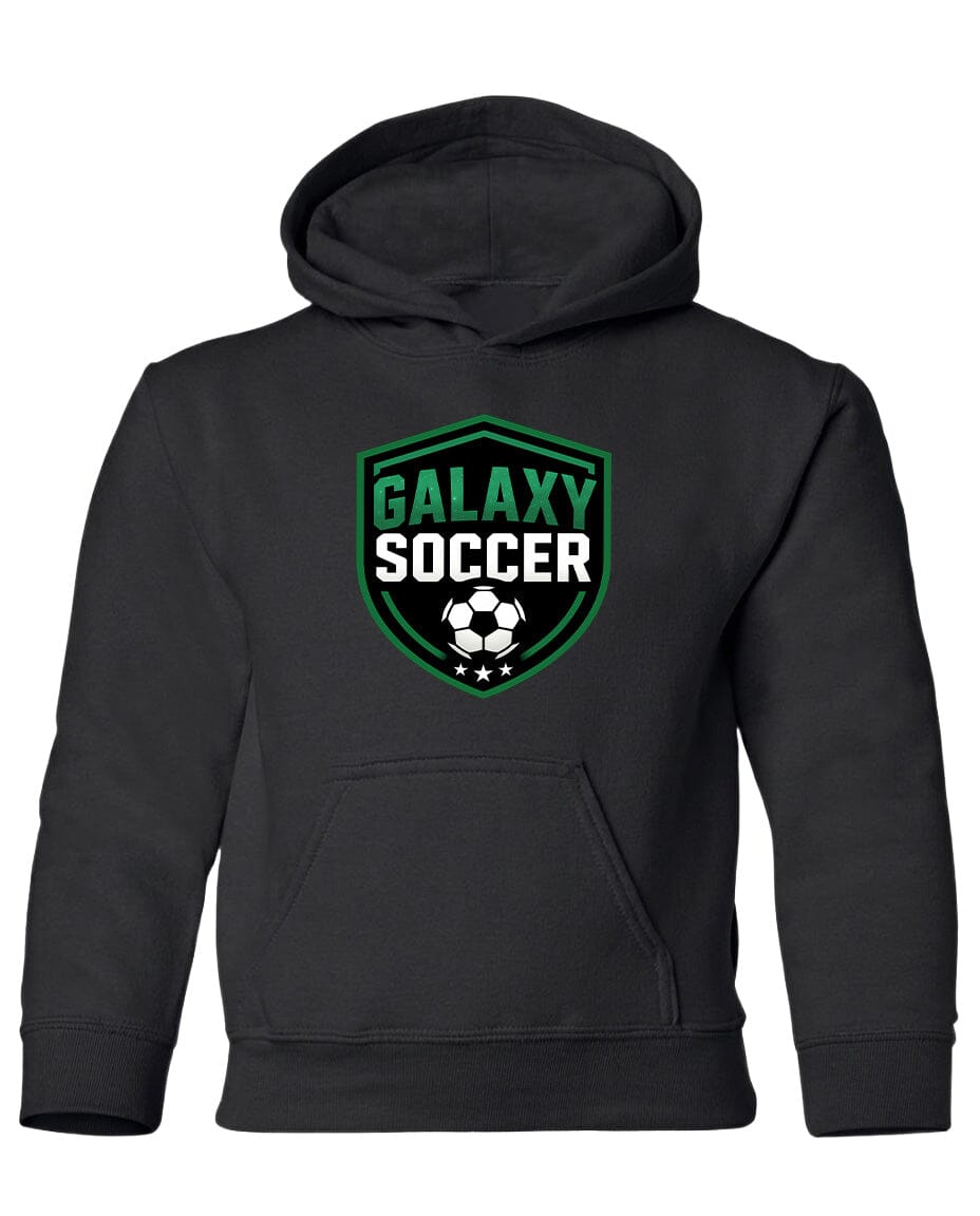 Youth Greeneville Galaxy Soccer Crest Chest Logo T Shirt | Hoodie | Long Sleeve | Sweatshirt | Crew Neck | Tank Top Fiesta Doodle Heavyweight Hoodie YXS Black waterproof vinyl sticker. dishwasher safe outdoor sticker.