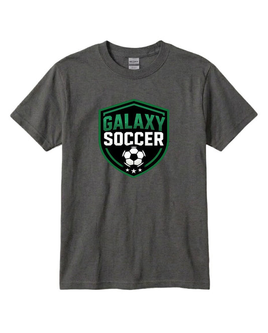 Youth Greeneville Galaxy Soccer Crest Chest Logo T Shirt | Hoodie | Long Sleeve | Sweatshirt | Crew Neck | Tank Top Fiesta Doodle T Shirt YXS Charcoal waterproof vinyl sticker. dishwasher safe outdoor sticker.