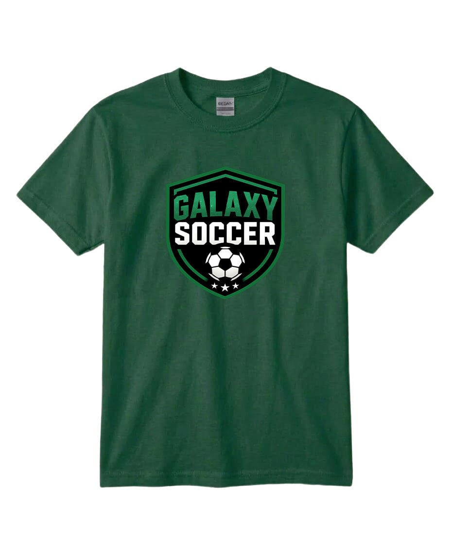Youth Greeneville Galaxy Soccer Crest Chest Logo T Shirt | Hoodie | Long Sleeve | Sweatshirt | Crew Neck | Tank Top Fiesta Doodle T Shirt YXS Forest Green waterproof vinyl sticker. dishwasher safe outdoor sticker.