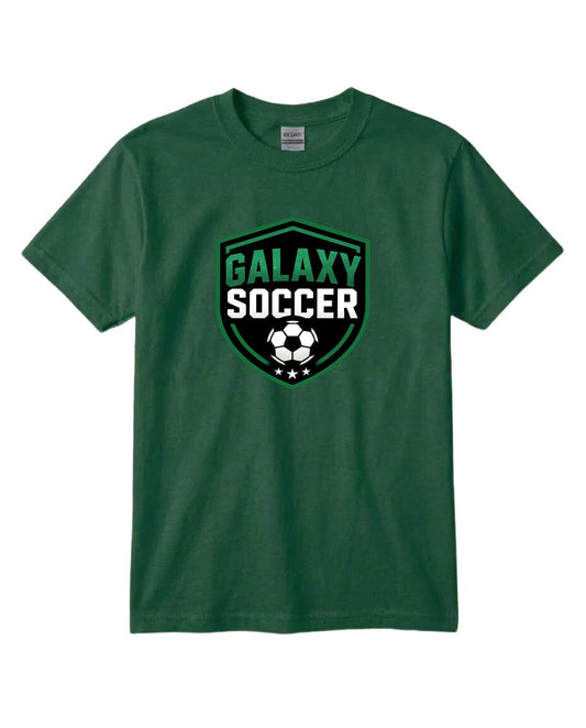 Youth Greeneville Galaxy Soccer Crest Chest Logo T Shirt | Hoodie | Long Sleeve | Sweatshirt | Crew Neck | Tank Top Fiesta Doodle T Shirt YXS Forest Green waterproof vinyl sticker. dishwasher safe outdoor sticker.