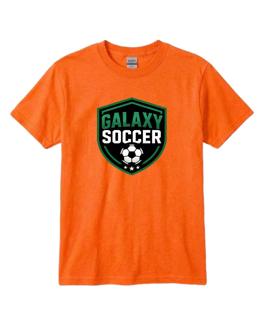 Youth Greeneville Galaxy Soccer Crest Chest Logo T Shirt | Hoodie | Long Sleeve | Sweatshirt | Crew Neck | Tank Top Fiesta Doodle T Shirt YXS Orange waterproof vinyl sticker. dishwasher safe outdoor sticker.