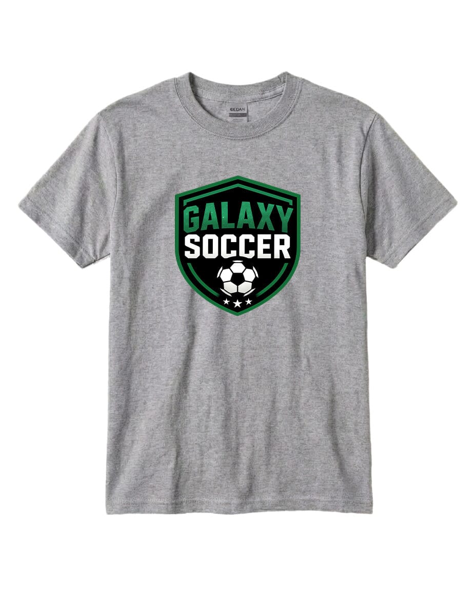 Youth Greeneville Galaxy Soccer Crest Chest Logo T Shirt | Hoodie | Long Sleeve | Sweatshirt | Crew Neck | Tank Top Fiesta Doodle T Shirt YXS Sport Gray waterproof vinyl sticker. dishwasher safe outdoor sticker.