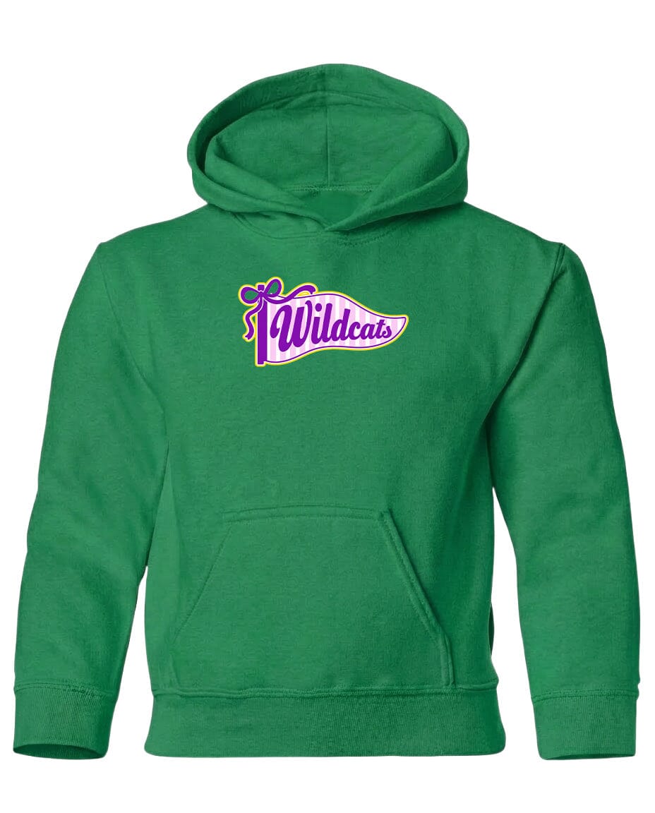 A bright green hoodie with a graphic design on the front.