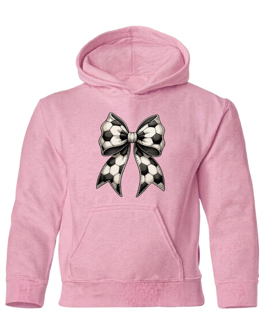 Youth Soccer Ribbon Chest Logo T Shirt | Hoodie | Long Sleeve | Sweatshirt | Crew Neck | Tank Top Fiesta Doodle Heavyweight Hoodie YXS Light Pink waterproof vinyl sticker. dishwasher safe outdoor sticker.