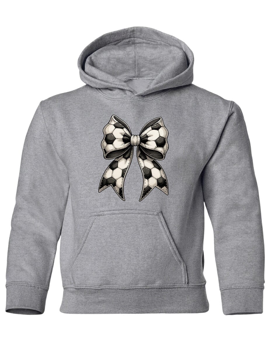 Youth Soccer Ribbon Chest Logo T Shirt | Hoodie | Long Sleeve | Sweatshirt | Crew Neck | Tank Top Fiesta Doodle Heavyweight Hoodie YXS Sport Gray waterproof vinyl sticker. dishwasher safe outdoor sticker.
