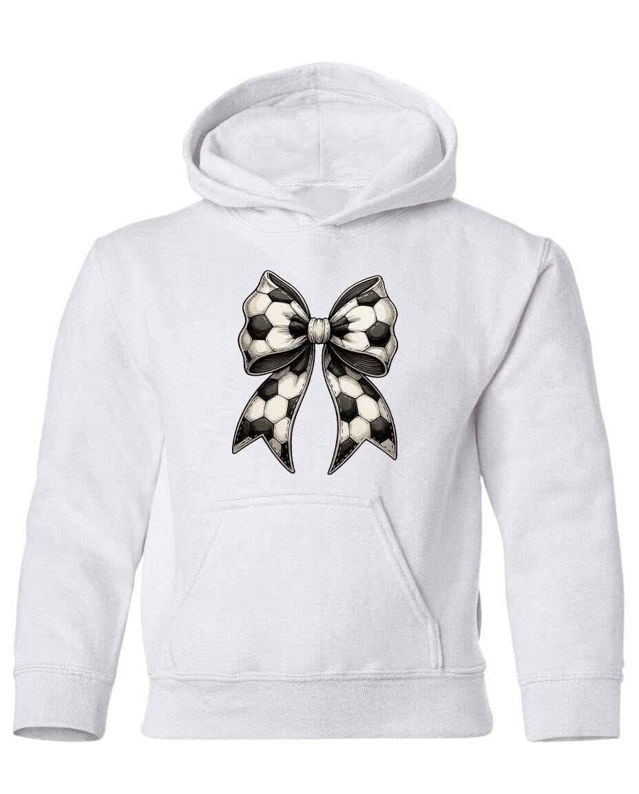 Youth Soccer Ribbon Chest Logo T Shirt | Hoodie | Long Sleeve | Sweatshirt | Crew Neck | Tank Top Fiesta Doodle Heavyweight Hoodie YXS White waterproof vinyl sticker. dishwasher safe outdoor sticker.