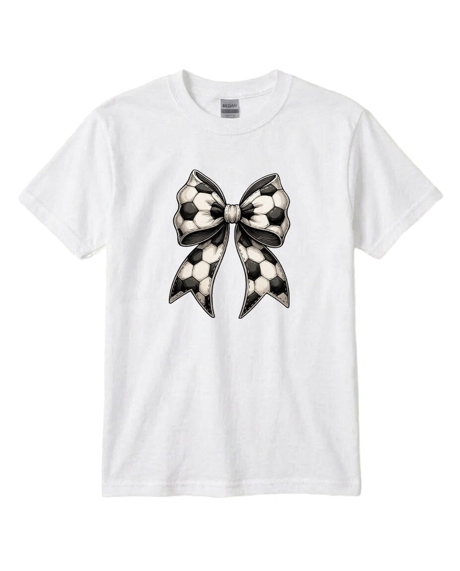 Youth Soccer Ribbon Chest Logo T Shirt | Hoodie | Long Sleeve | Sweatshirt | Crew Neck | Tank Top Fiesta Doodle T Shirt YXS White waterproof vinyl sticker. dishwasher safe outdoor sticker.
