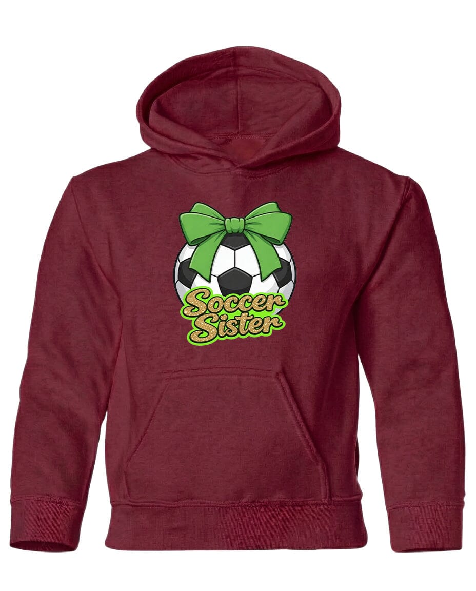 YOUTH Soccer Sister Chest Logo T Shirt | Hoodie | Long Sleeve | Sweatshirt | Crew Neck | Tank Top 2 Fiesta Doodle Heavyweight Hoodie YXS Maroon waterproof vinyl sticker. dishwasher safe outdoor sticker.