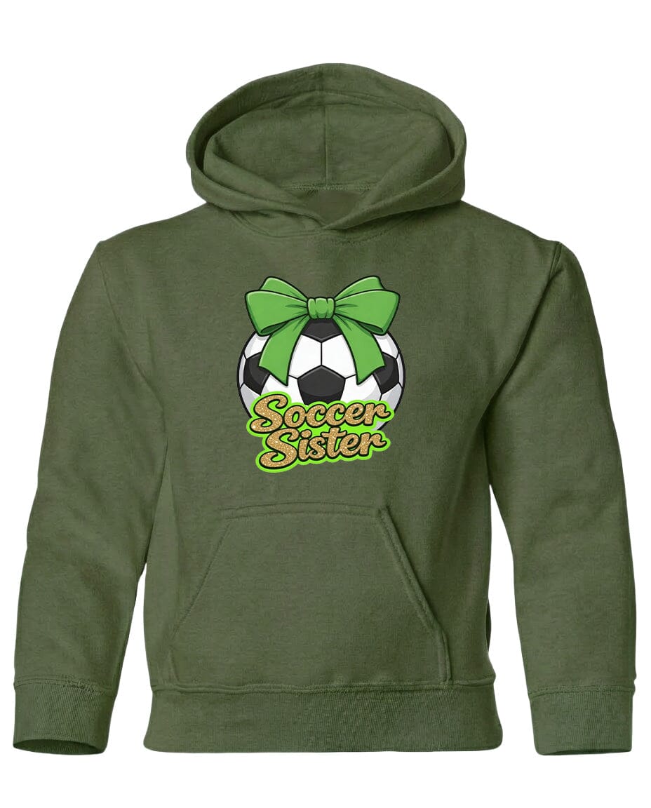 YOUTH Soccer Sister Chest Logo T Shirt | Hoodie | Long Sleeve | Sweatshirt | Crew Neck | Tank Top 2 Fiesta Doodle Heavyweight Hoodie YXS Military Green waterproof vinyl sticker. dishwasher safe outdoor sticker.