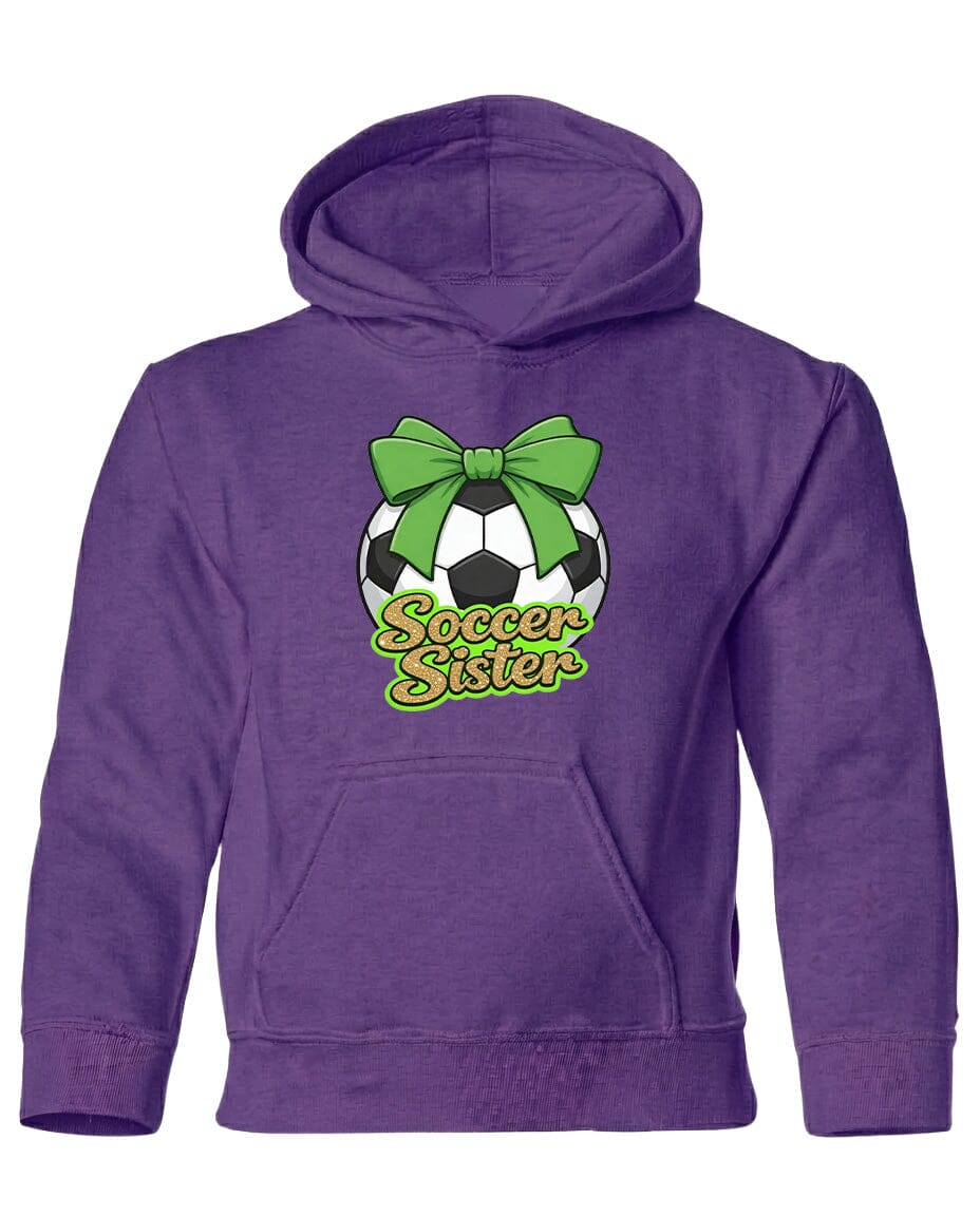 YOUTH Soccer Sister Chest Logo T Shirt | Hoodie | Long Sleeve | Sweatshirt | Crew Neck | Tank Top 2 Fiesta Doodle Heavyweight Hoodie YXS Purple waterproof vinyl sticker. dishwasher safe outdoor sticker.