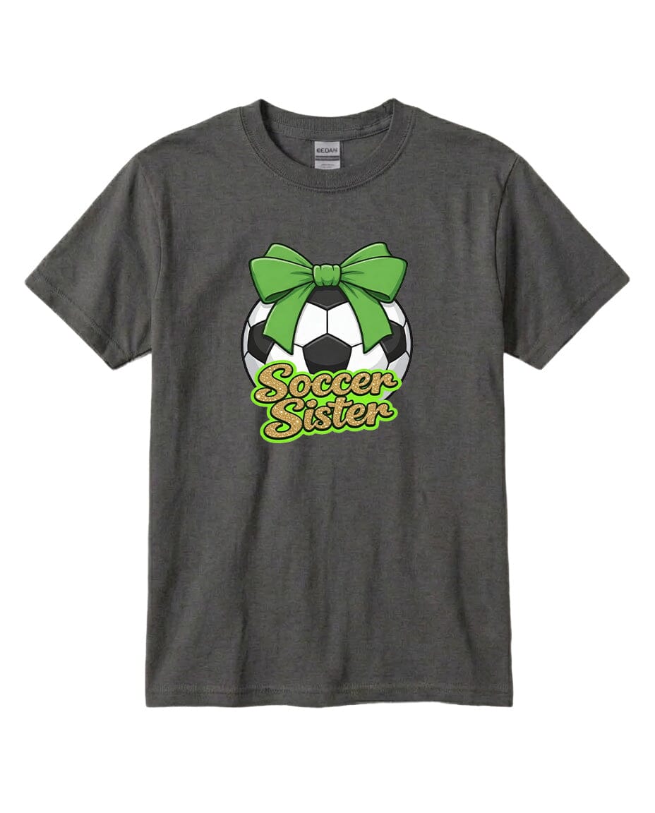 YOUTH Soccer Sister Chest Logo T Shirt | Hoodie | Long Sleeve | Sweatshirt | Crew Neck | Tank Top 2 Fiesta Doodle T Shirt YXS Charcoal waterproof vinyl sticker. dishwasher safe outdoor sticker.