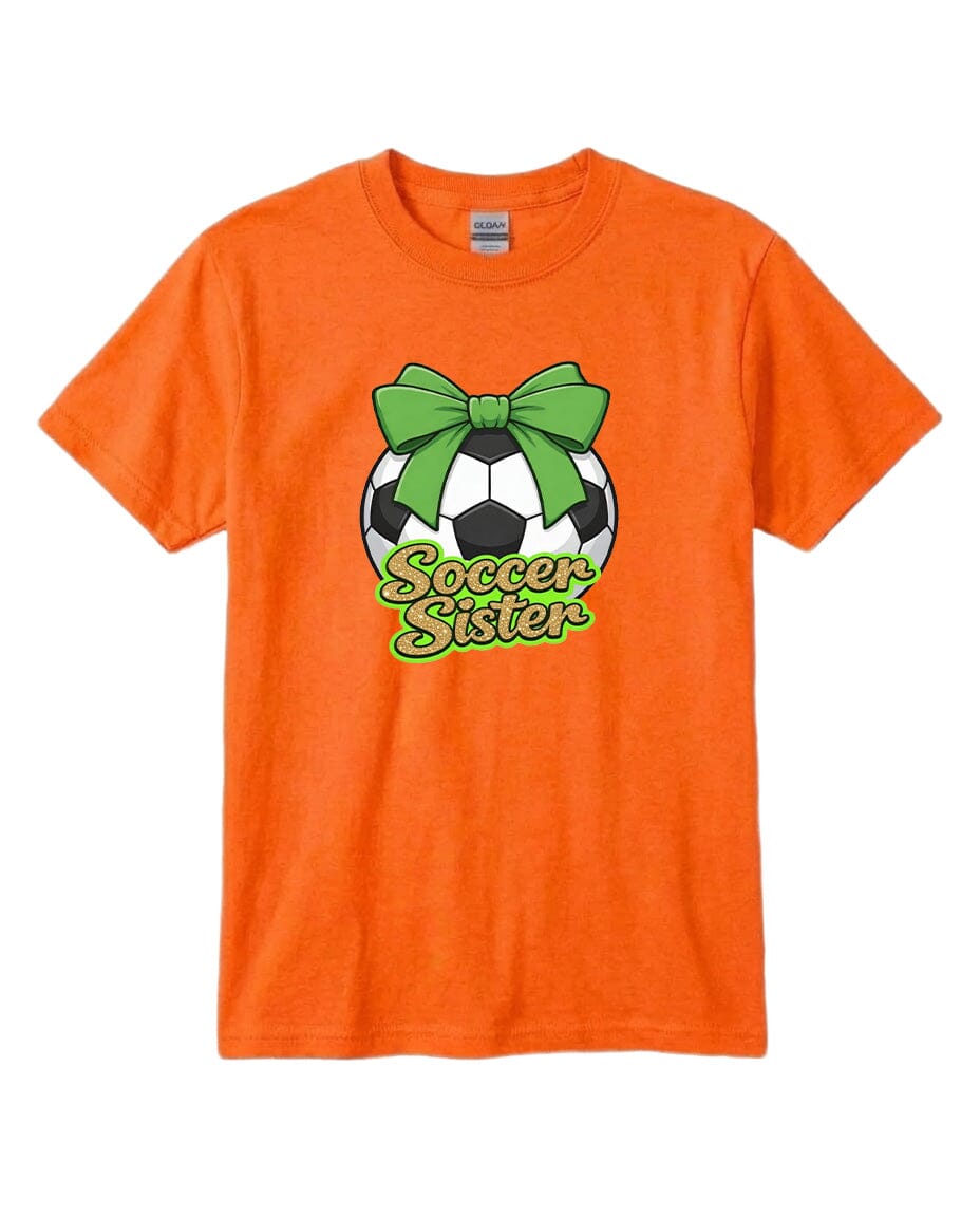 YOUTH Soccer Sister Chest Logo T Shirt | Hoodie | Long Sleeve | Sweatshirt | Crew Neck | Tank Top 2 Fiesta Doodle T Shirt YXS Orange waterproof vinyl sticker. dishwasher safe outdoor sticker.