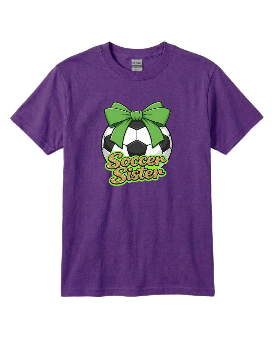 YOUTH Soccer Sister Chest Logo T Shirt | Hoodie | Long Sleeve | Sweatshirt | Crew Neck | Tank Top 2 Fiesta Doodle T Shirt YXS Purple waterproof vinyl sticker. dishwasher safe outdoor sticker.