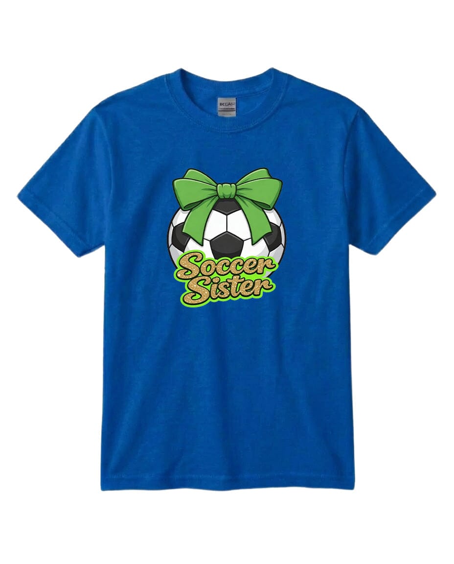 YOUTH Soccer Sister Chest Logo T Shirt | Hoodie | Long Sleeve | Sweatshirt | Crew Neck | Tank Top 2 Fiesta Doodle T Shirt YXS Royal Blue waterproof vinyl sticker. dishwasher safe outdoor sticker.