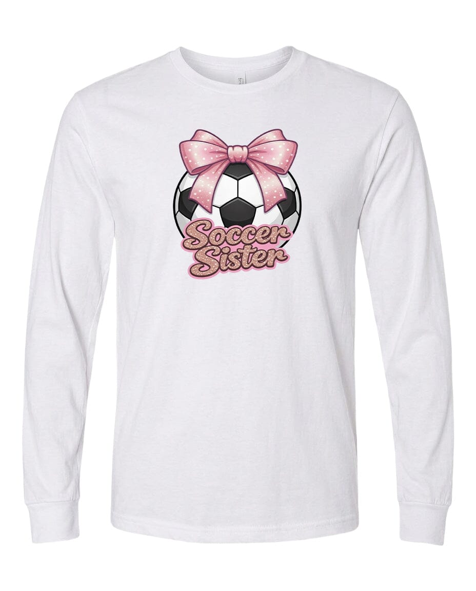 Youth Soccer Sister Chest Logo T Shirt | Hoodie | Long Sleeve | Sweatshirt | Crew Neck | Tank Top Fiesta Doodle waterproof vinyl sticker. dishwasher safe outdoor sticker.