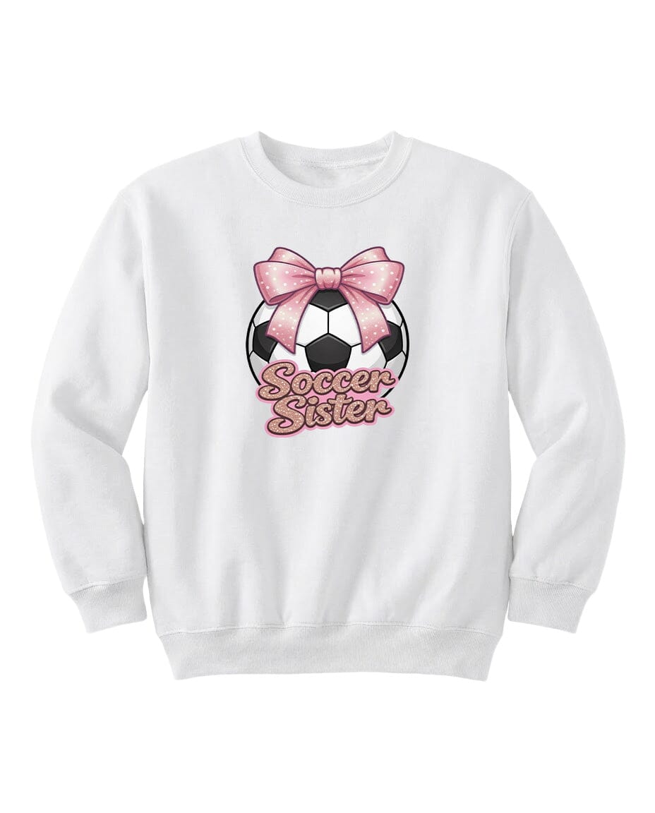 Youth Soccer Sister Chest Logo T Shirt | Hoodie | Long Sleeve | Sweatshirt | Crew Neck | Tank Top Fiesta Doodle waterproof vinyl sticker. dishwasher safe outdoor sticker.