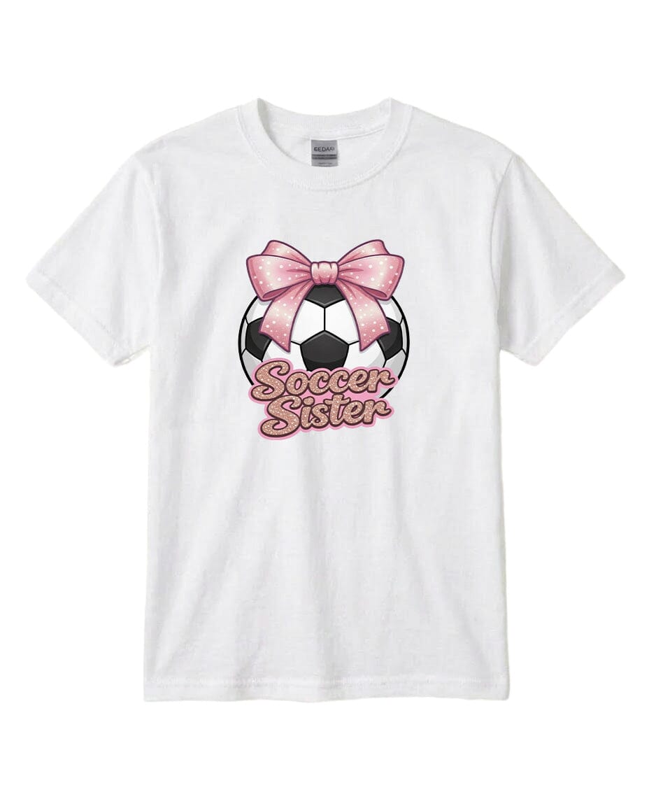 Youth Soccer Sister Chest Logo T Shirt | Hoodie | Long Sleeve | Sweatshirt | Crew Neck | Tank Top Fiesta Doodle T Shirt YXS White waterproof vinyl sticker. dishwasher safe outdoor sticker.
