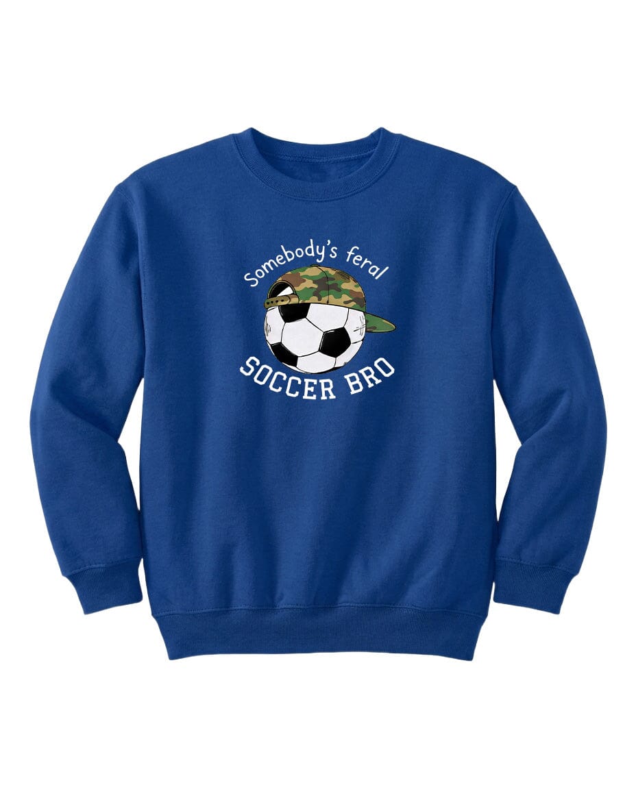 YOUTH Somebody's Feral Soccer Bro Chest Logo T Shirt | Hoodie | Long Sleeve | Sweatshirt | Crew Neck | Tank Top Fiesta Doodle waterproof vinyl sticker. dishwasher safe outdoor sticker.